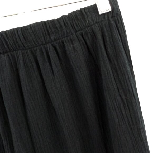 Bryn Walker Black Cotton Gauze Wide Leg Pants Size XL Lagenlook Pockets Pull On - Picture 9 of 13